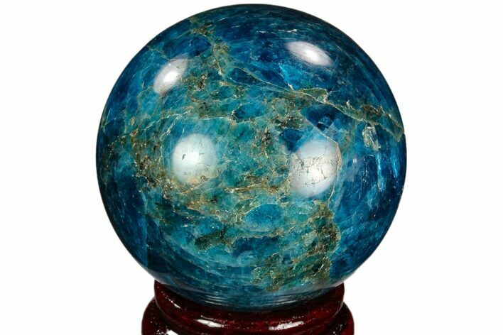 Bright Blue Apatite Sphere - Madagascar #121835